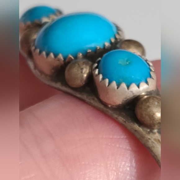Vintage navajo Patrick Yazzie PY turquoise sterling silver 11g estate native NA - Picture 14 of 16